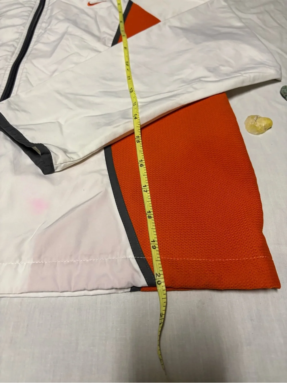 Nike White and Orange Windbreaker